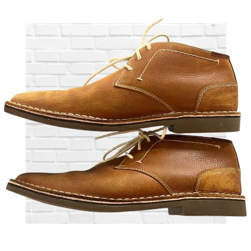 Kenneth Cole Reaction British Tan Desert Sun Distressed Chukka Boots Mens 11